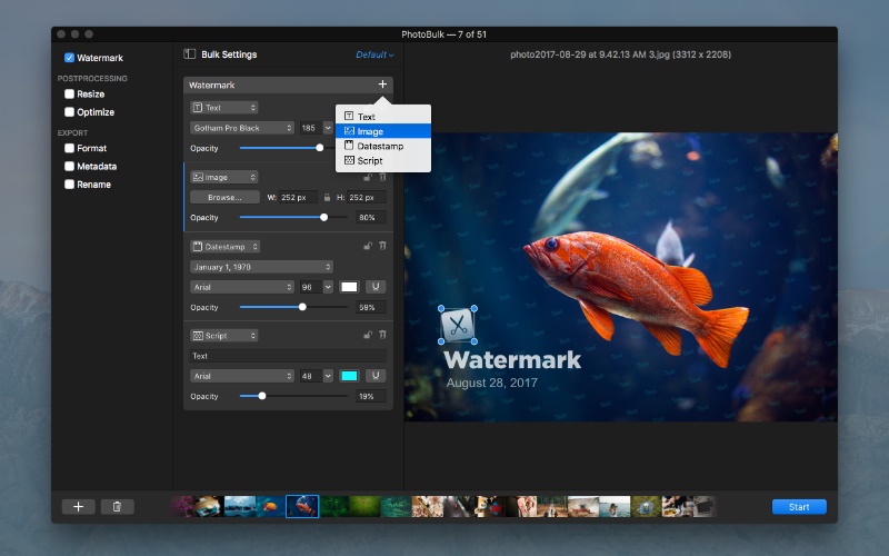 easy way to mass watermark images mac